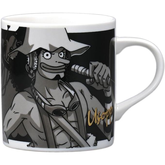 One Piece Straw Hat Pirates Monochrome Mug 300 ml – Microwave & Dishwasher Safe, Made in Japan