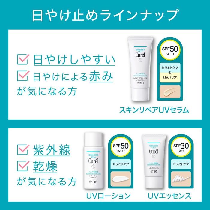 Curél Intensive Moisture Skin Repair UV Serum – SPF50 PA+++ 60g [Alcohol-free]