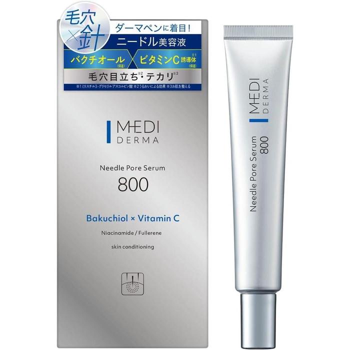 MEDIDERMA Needle Pore Serum 800 – Bakuchiol, Niacinamide & Vitamin C | Pore-Refining Essence 12g [Alcohol-free]