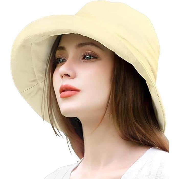 THE CLASSIC TOKYO Elegant UV Protection Hat for Women – 100% UV Cut & Full Light Blocking Cotton Sun Hat