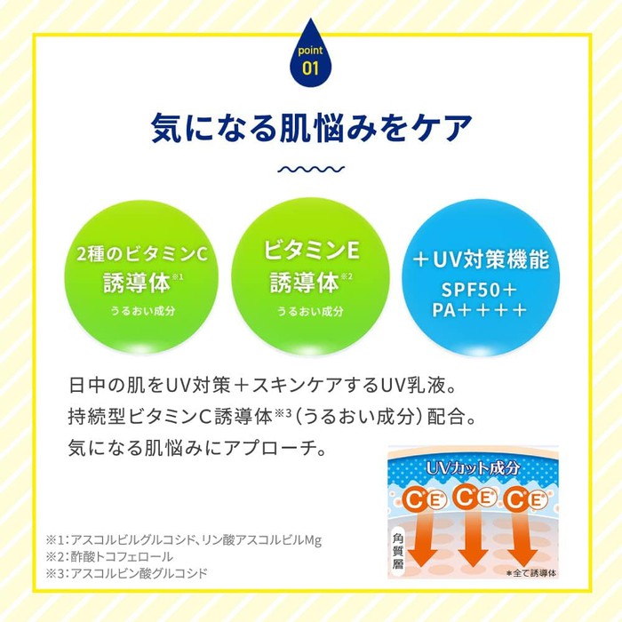 Melano CC Deep Day Care UV Emulsion - UV Milk SPF 50+/PA++++ Tone Up with Vitamin C and E 50g [With alcohol]