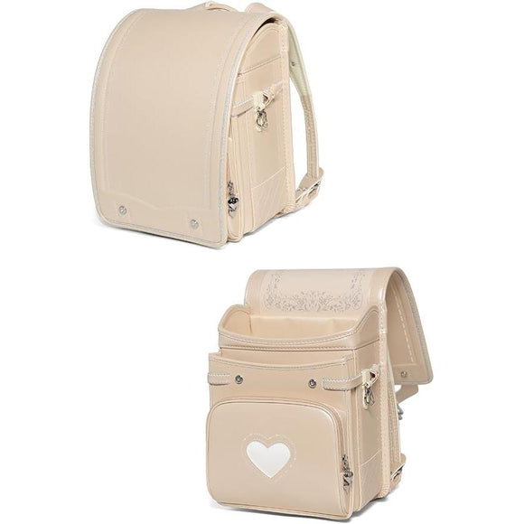 Mochila Escolar Randoseru Japonesa Amant Romantic Flower / Little Ribbon para Niñas – Acabado Perla, 15L, Ultra Ligera