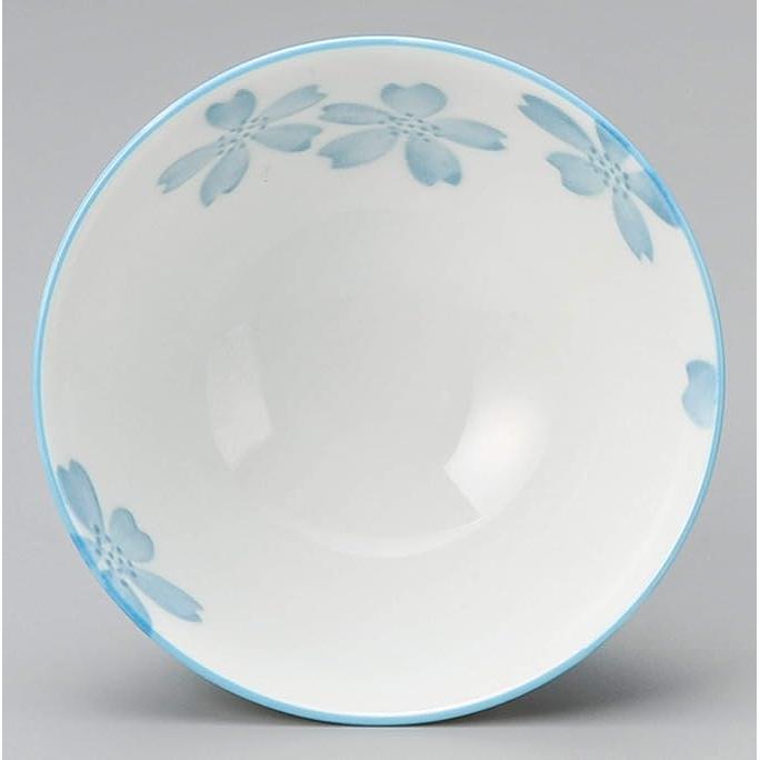 Mino Ware Rice Bowl Cherry Blossom Blue – 11.5cm × 5.8cm Deep-mouth Nakahira, Made in Japan