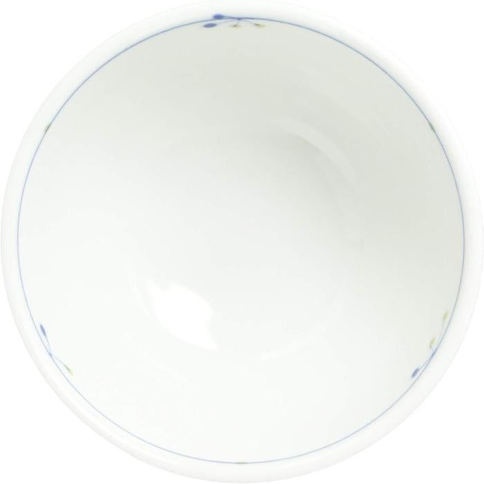 Mino Ware Lightweight Rice Bowl – Blue Kinomi Nut Design