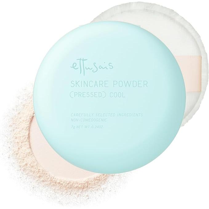 Ettusais Skin Care Powder (Presto) – Pressed Face Powder with Pore Cover and Glossy Finish, 7g [Alcohol-free]