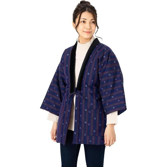 Women’s Kurume Hanten | Handmade Padded Slip-On Robe | Traditional Japanese Indoor Jacket