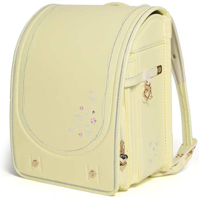 Mochila Escolar Randoseru Japonesa Amant Romantic Flower / Little Ribbon para Niñas – Acabado Perla, 15L, Ultra Ligera