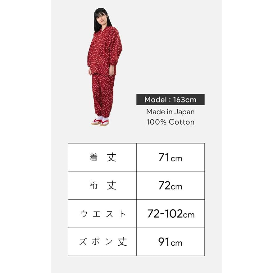 Ai Ai 女士日本圖案的作務衣 – 100% 棉，產自日本，3 種設計