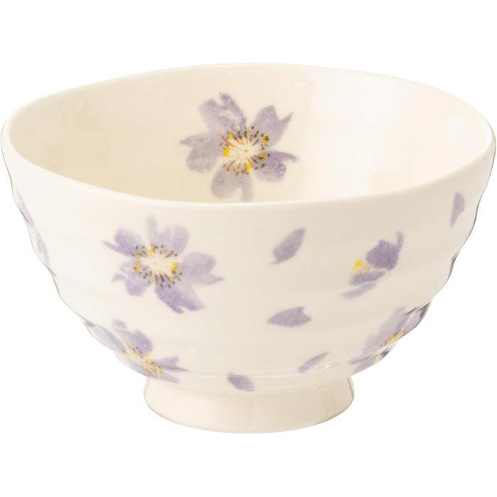 Mino Ware “Dancing Sakura” Rice Bowl – Purple