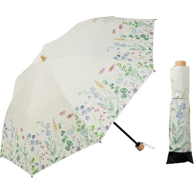 LIEBEN Folding Parasol – Cool Plus UV Thermal Shielding, Women's Umbrella, Botanical pattern