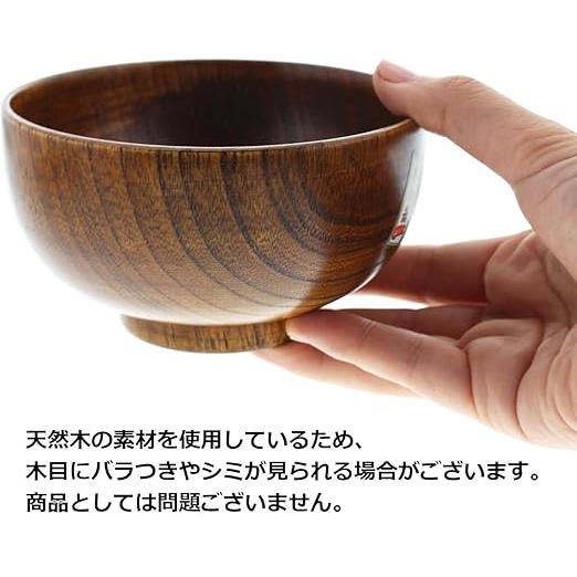 Ishida Natural Wood Lacquer Soup Bowl – 11.2cm Wooden Miso Soup Bowl