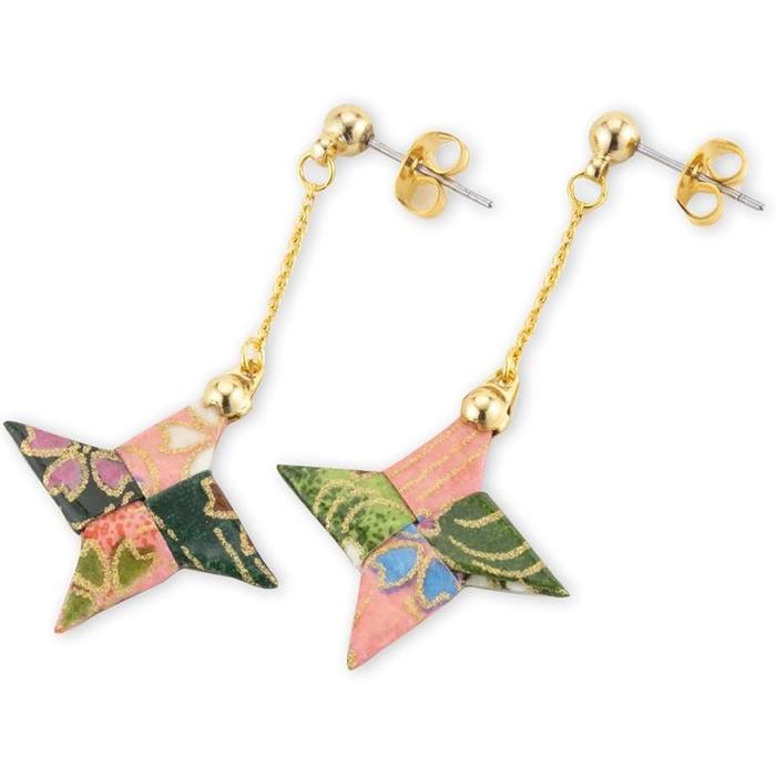 Noren Handmade Origami Earrings – Washi and Surgical Stainless Steel