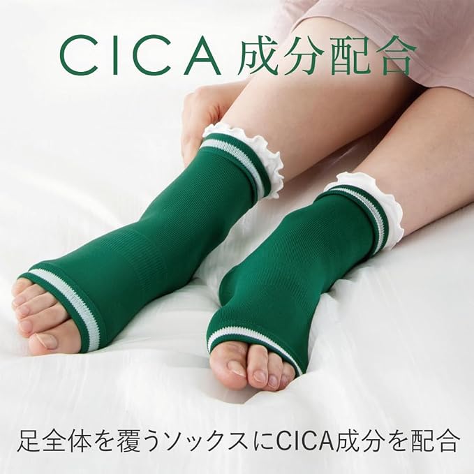 Alphax CICA Moisturizing Heel Care Socks for Dry, Cracked Heels, Open-Toe Design, 22–25 cm