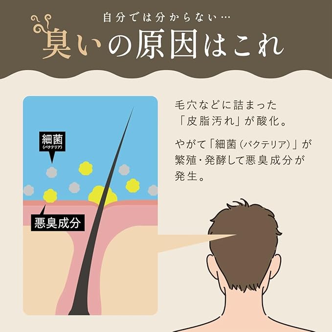 Kaki no Sachi (KnS) Medicated Persimmon Scalp Shampoo for Men 500mL – Odor, Dandruff & Itch Care [With alcohol]
