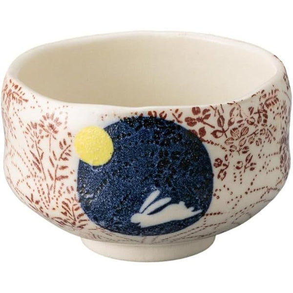 Mino Ware Matcha Bowl – Small Rabbit Motif | Made in Japan