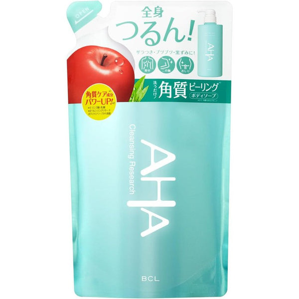 (REFILL) AHA Cleansing Research Body Peel Soap - Gentle Exfoliation and Hydration for Radiant Skin 400ml [No Alcohol]