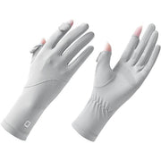 [PALAME] Women's UV Protection Gloves – Cloud-Like Ice Silk, UPF50+ Cooling Comfort [25cm, Fingerless, Smartphone-Compatible]