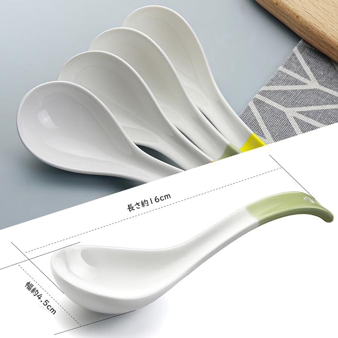 Ceramic Soup Spoon Set – 4 Pieces, 16 cm (2 Variants Available)