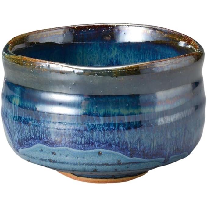 Ale-net Matcha Bowl, 4.7 × 3.1 in (12 × 8 cm), Namako Matcha Bowl, Mino Ware, Made in Japan