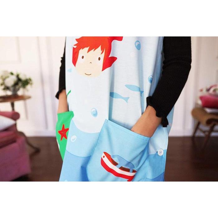Marushin Adult Apron – Studio Ghibli Ponyo on the Cliff by the Sea