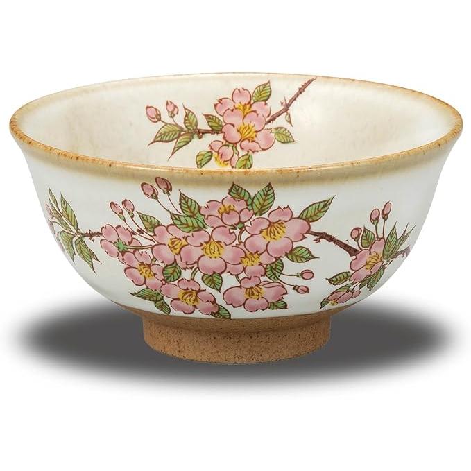 Kutani Ware Rice Bowl – Waza no Kura Sakura Design, Japanese Porcelain, Gift Box, Made in Japan
