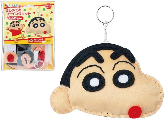 Onoeman Crayon Shin-chan Beginner Sewing Kit – DIY Mascot Keychain,Shin-chan & Shiro, 2 Designs