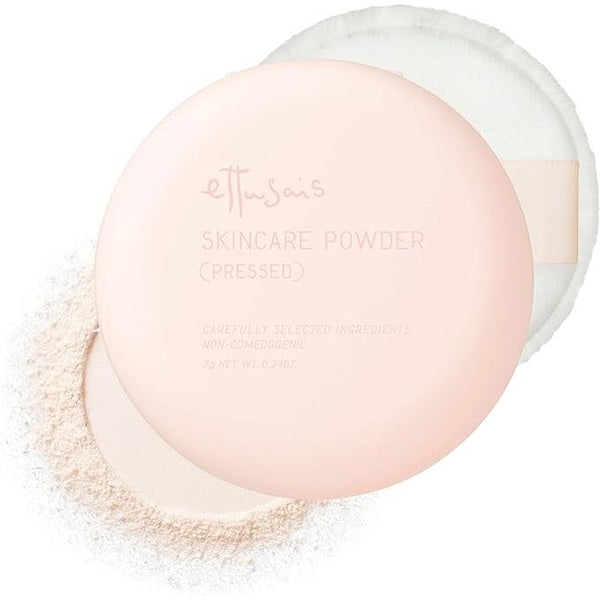 Ettusais Skin Care Powder (Presto) – Pressed Face Powder with Pore Cover and Glossy Finish, 7g [Alcohol-free]