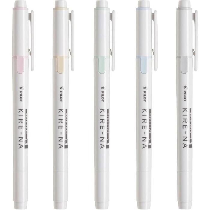 PILOT KIRE-NA Highlighter Marker – Pale Color Set (5 Colors, SKIW-15C2)