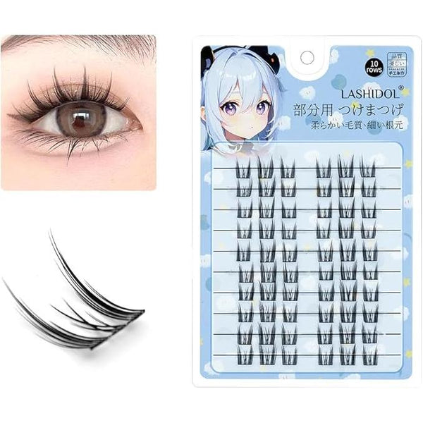 LASHIDOL Large Capacity Natural Partial False Eyelashes – Seamless & Non-Barred