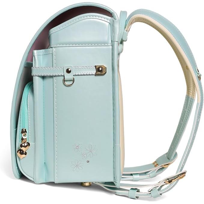 Mochila Escolar Randoseru Japonesa Amant Romantic Flower / Little Ribbon para Niñas – Acabado Perla, 15L, Ultra Ligera