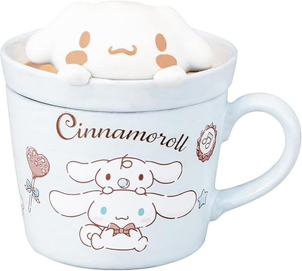 Sanrio SAN4551-2 Latte Art Cinnamoroll, 3D Mug with Lid, Approx. 8.1 fl oz (230 ml), Approx. 4.7 x 5.1 inches (12 x 13 cm) [Preorder -October 31]