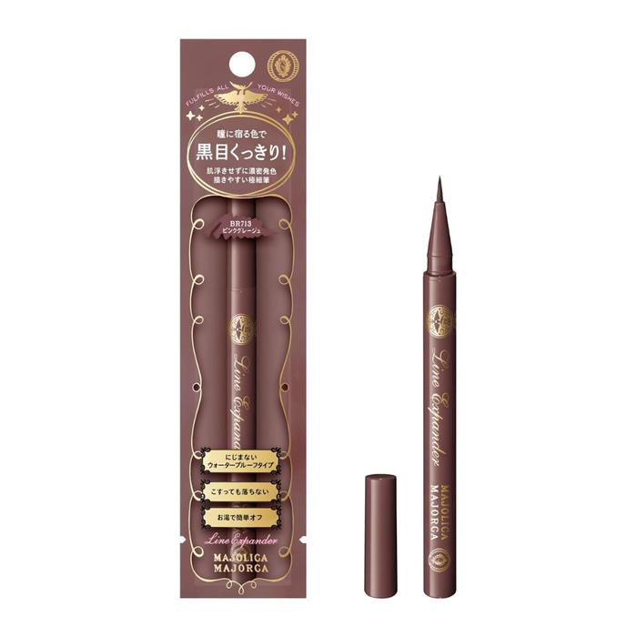 MAJOLICA MAJORCA Line Expander Liquid Eyeliner 0.5mL – Ultra-Fine Tip, Dense Color, 12-Hour Wear, Waterproof & Warm-Water Removable［Alcohol-free]