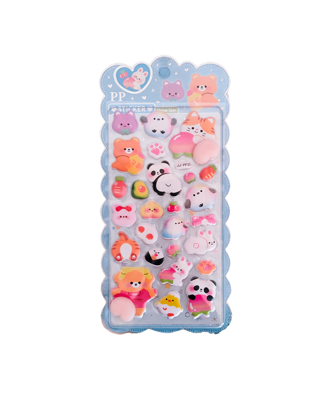 3D Puffy Animal Stickers – 1 Sheet (8 Designs Available)