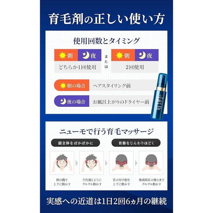 Newmo Hair Growth Agent 75ml – Award-Winning Scalp Treatment with HGP® | For Men & Women | Quasi-Drug, Unscented [With alcohol]