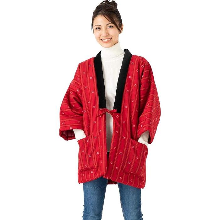 Women’s Kurume Hanten | Handmade Padded Slip-On Robe | Traditional Japanese Indoor Jacket