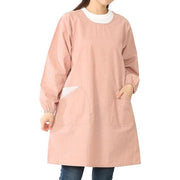 Nishiki Women’s Cotton-Poly Apron with Sleeves – Wrinkle Resistant Chambray with Double Pockets, M–L