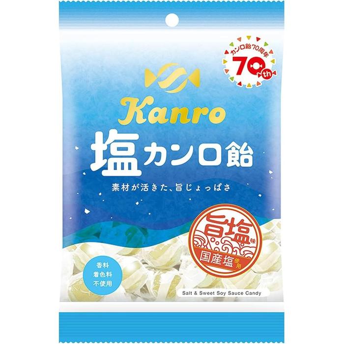 Kanro Salt Candy 140g - perfect blend of rich soy sauce and the moderate saltiness of deep sea salt