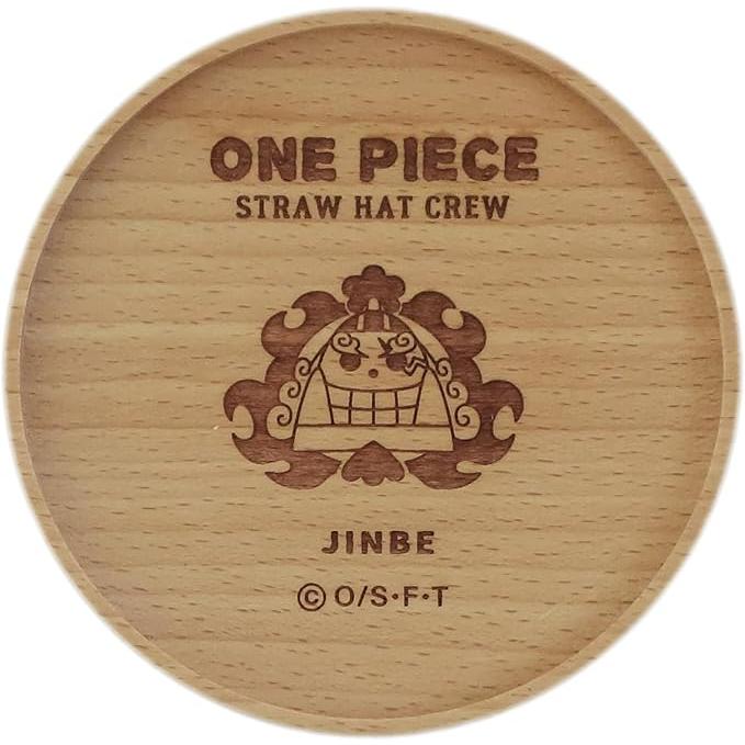 One Piece Straw Hat Pirates Wooden Coaster – Laser-Engraved Natural Wood, Made in Japan