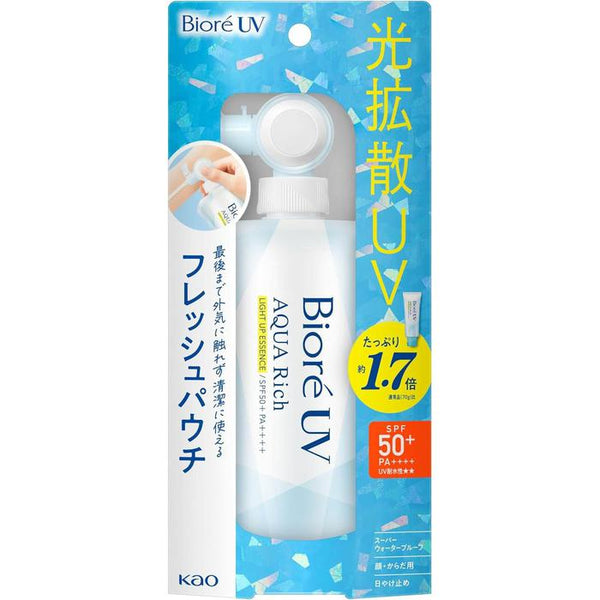 Biore UV Aqua Rich Light Up Essence Fresh Pouch SPF50+ PA++++ (120g) (With Alcohol)