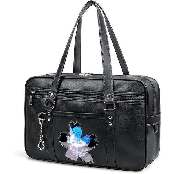 Sukuba Girls Synthetic Leather Boston School Bag – Large Capacity, Shoulder Strap