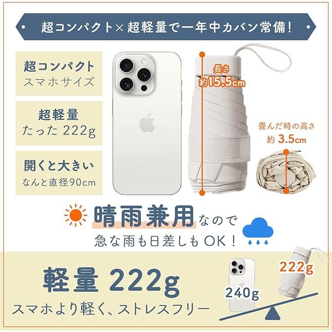 Ultra-Lightweight Smartphone-Sized Parasol – 100% UV Protection & Compact Design