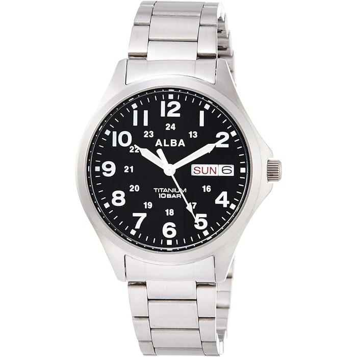Seiko ALBA AQPJ402 Men’s Quartz Watch – Titanium Lightweight Day-Date 100m