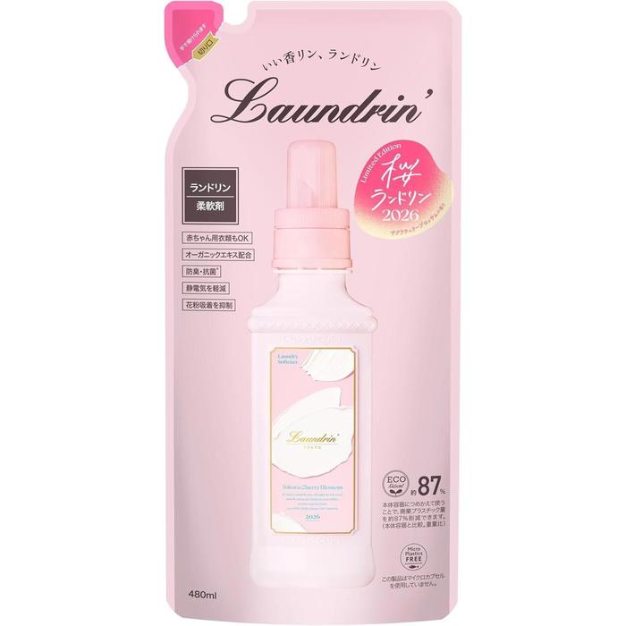 REFIL Laundrin Fabric Softener Sakura Cherry Blossom 2026 Edition 480 mL