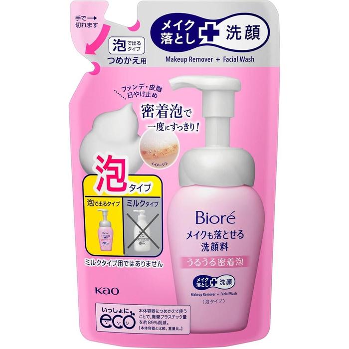 [Refill] Bioré Makeup Remover & Facial Cleanser Moisturizing Dense Foam – 140ml (With Alcohol)