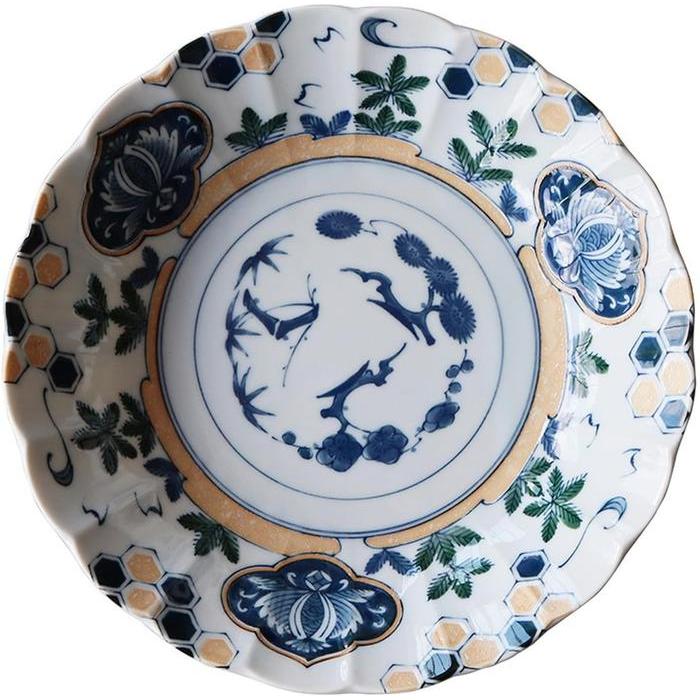 Awasaka Kikkō-Matsu Pattern Deep Plate – 23.5 cm