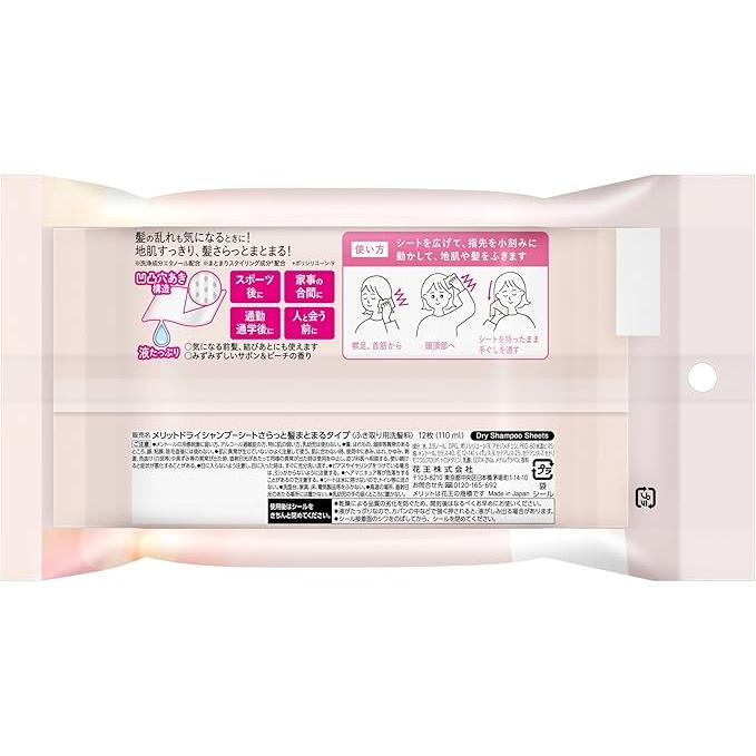 Merit Dry Shampoo Sheet – Smooth Hair Tightening, 12 Pieces [With Alcohol]