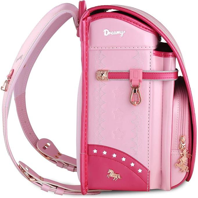 Coulomb Unicorn Japanischer Randoseru Schulrucksack für Mädchen – Perlenfinish, A4-kompatibel
