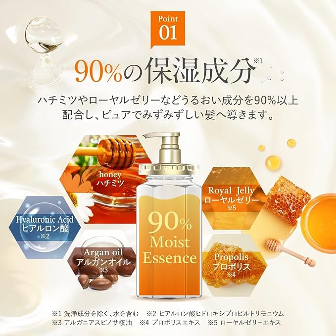 &honey Milky Precious EX - Super Moisturizing Damage Shampoo with High-Purity Honey for Dry and Damaged Hair 500ml [No Alcohol]