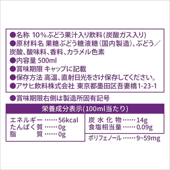 Asahi Mitsuya Tokuno Grape Squash – Intense Grape Flavor, 500ml