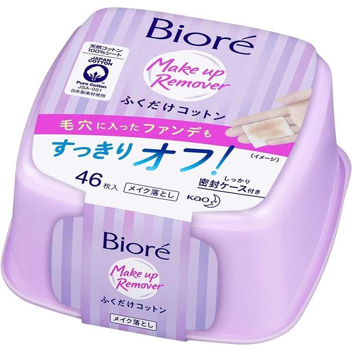 Bioré Cleansing Wipes Oil-Free – Japanese Makeup Remover Sheets 46 Sheets (With Alcohol)